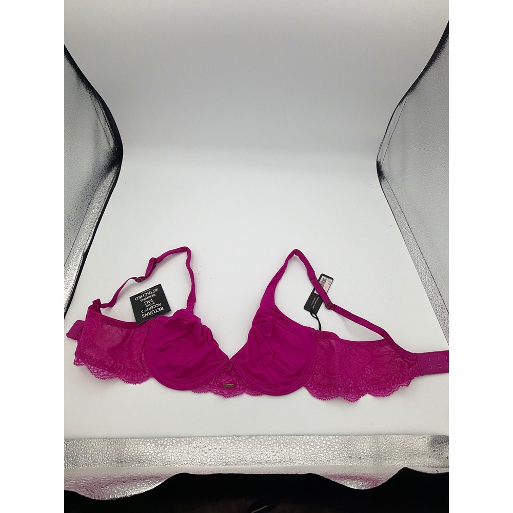 BeMe New York Demi Bra Magenta Purple Lace Underwire BMRT002 34A NEW